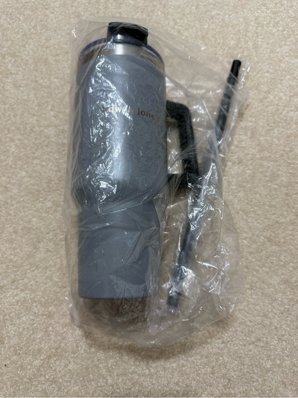 Stanley Cup 40oz Insulated Gray Tumbler Tumbler with Handle and Straw NWT w Logo